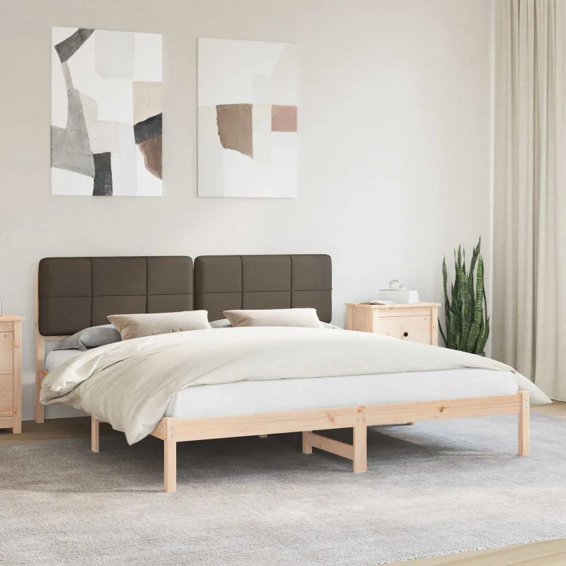 Lovo rėmas su apmuštu galvūgaliu Taupe 180 x 200 cm
