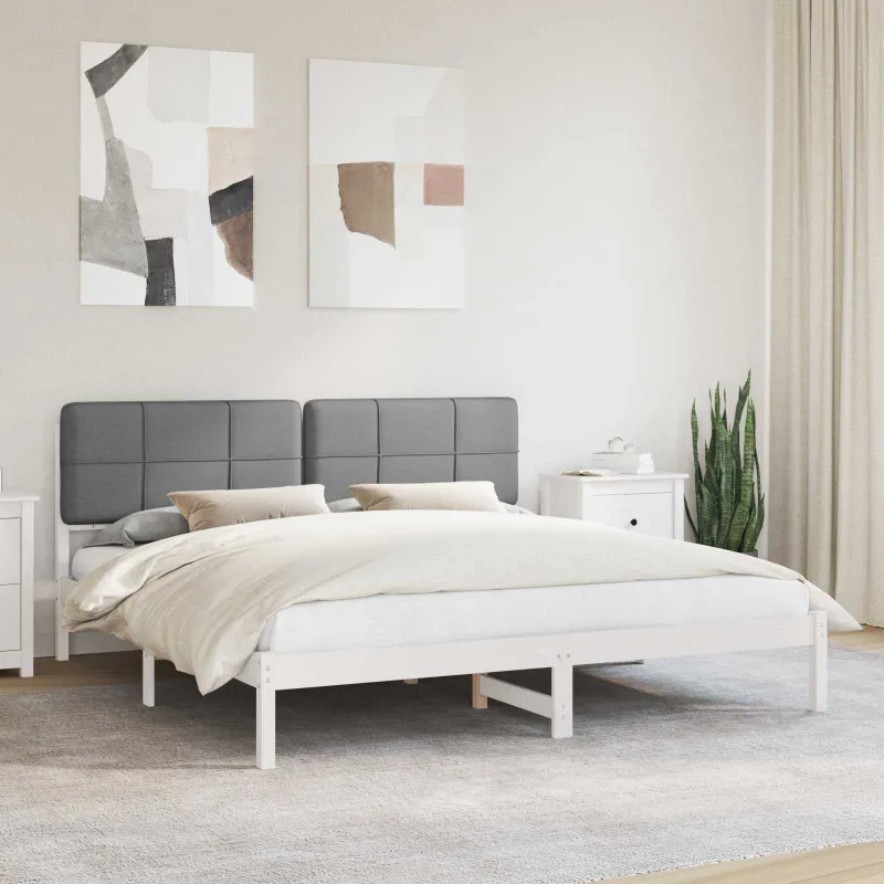 Lovo rėmas su apmuštu galvūgaliu Šviesiai pilka 180 x 200 cm