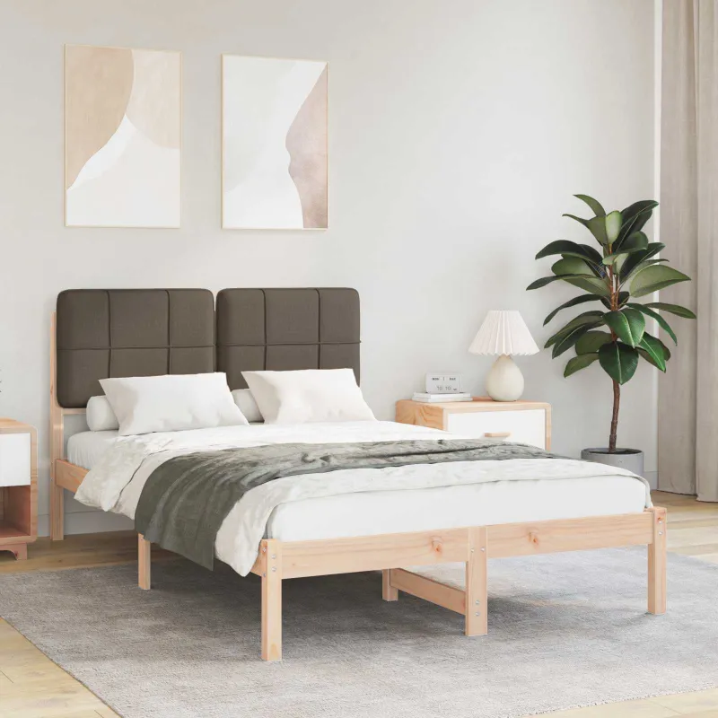 Lovo rėmas su apmuštu galvūgaliu Taupe 120 x 200 cm