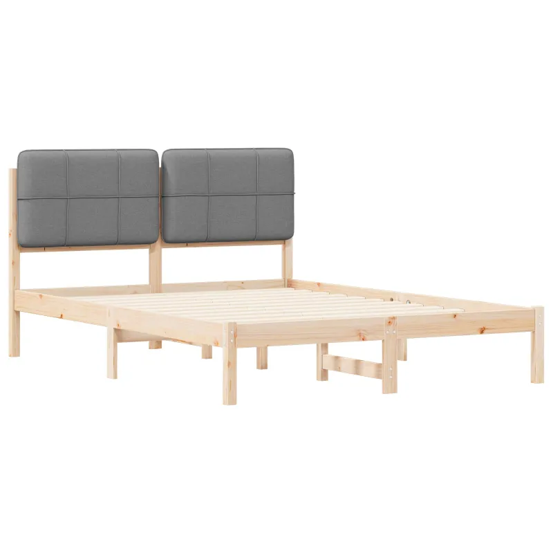 Lovo rėmas su apmuštu galvūgaliu Šviesiai pilka 140 x 190 cm