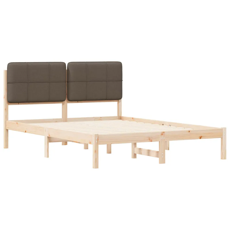 Lovo rėmas su apmuštu galvūgaliu Taupe 140 x 190 cm
