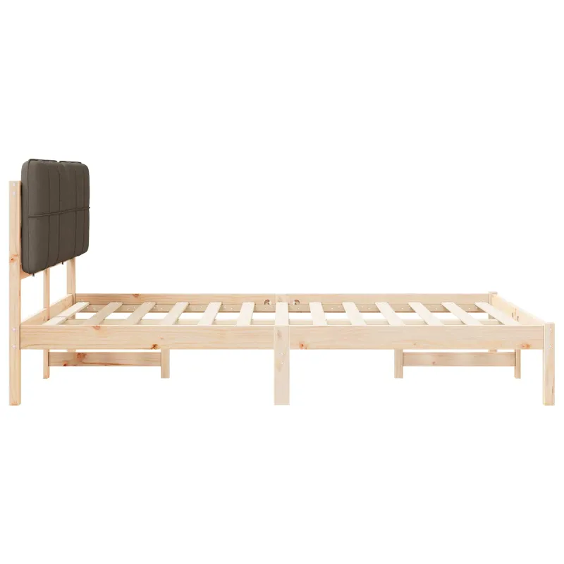 Lovo rėmas su apmuštu galvūgaliu Taupe 140 x 190 cm