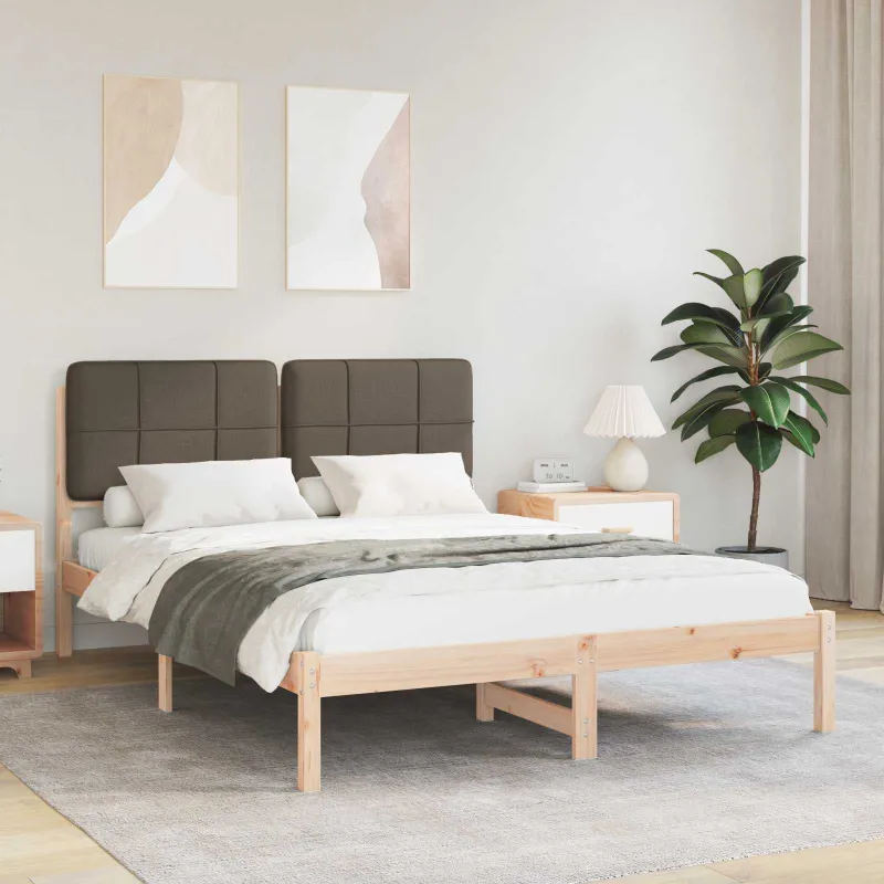 Lovo rėmas su apmuštu galvūgaliu Taupe 135 x 190 cm
