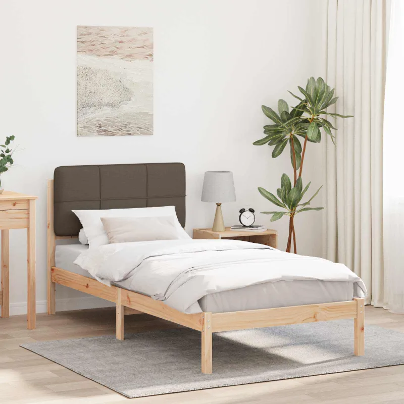 Lovo rėmas su apmuštu galvūgaliu Taupe 100 x 200 cm