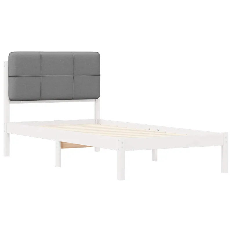 Lovo rėmas su apmuštu galvūgaliu Šviesiai pilka 100 x 200 cm