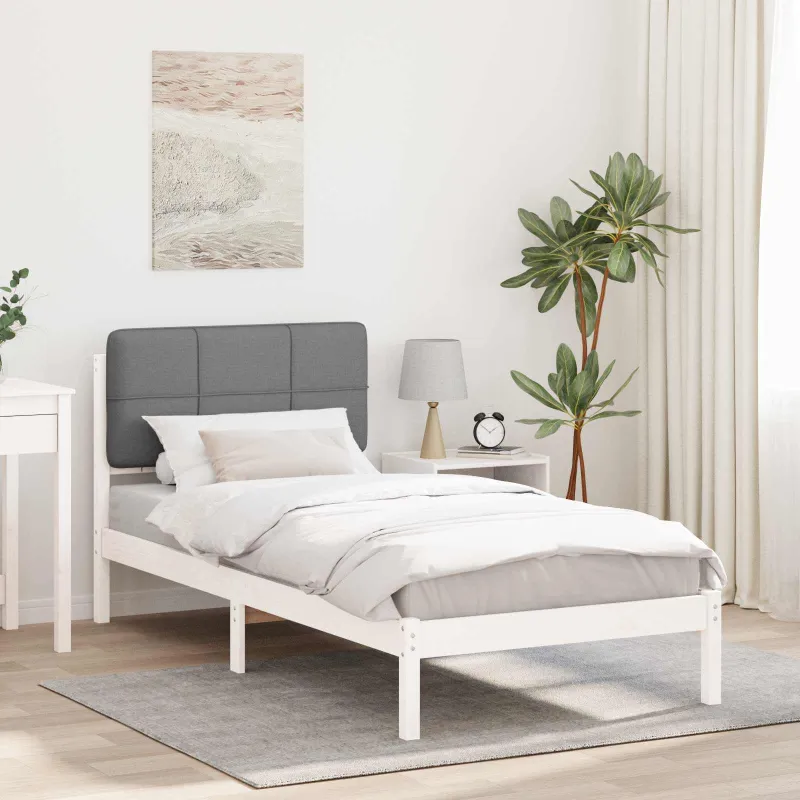 Lovo rėmas su apmuštu galvūgaliu Šviesiai pilka 90 x 200 cm