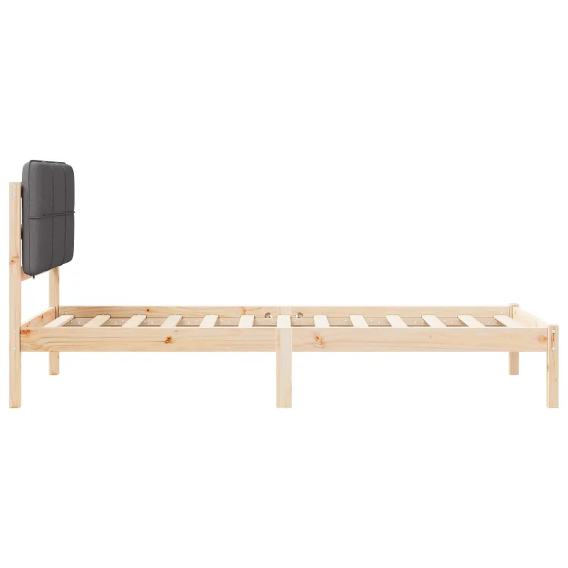 Lovo rėmas su apmuštu galvūgaliu Tamsiai pilka 90 x 190 cm