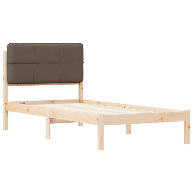 Lovo rėmas su apmuštu galvūgaliu Taupe 90 x 190 cm