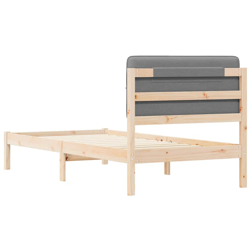 Lovo rėmas su apmuštu galvūgaliu Šviesiai pilka 75 x 190 cm