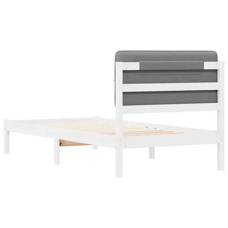 Lovo rėmas su apmuštu galvūgaliu Šviesiai pilka 75 x 190 cm