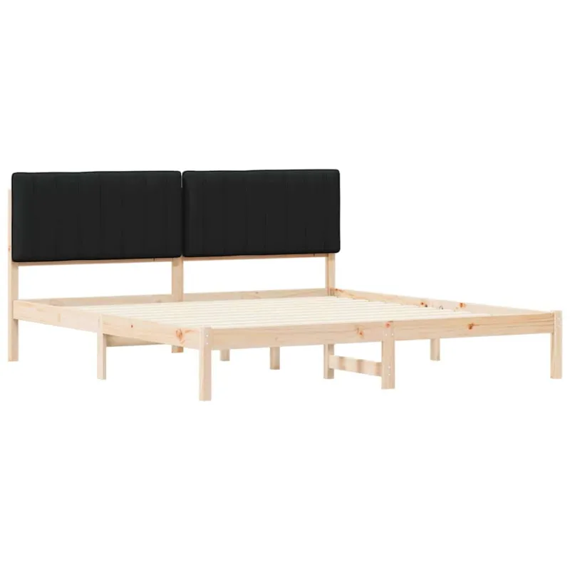 Lovo rėmas su apmuštu galvūgaliu Juodas 180 x 200 cm