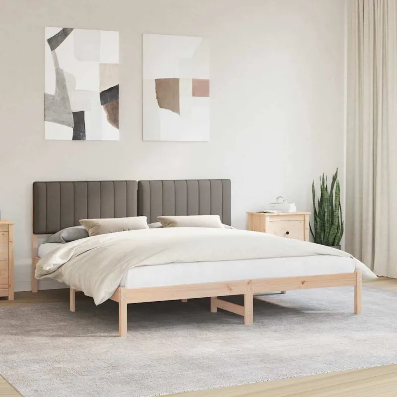 Lovo rėmas su apmuštu galvūgaliu Taupe 180 x 200 cm