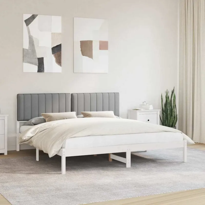 Lovo rėmas su apmuštu galvūgaliu Šviesiai pilka 180 x 200 cm