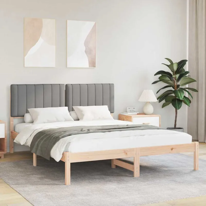 Lovo rėmas su apmuštu galvūgaliu Šviesiai pilka 160 x 200 cm