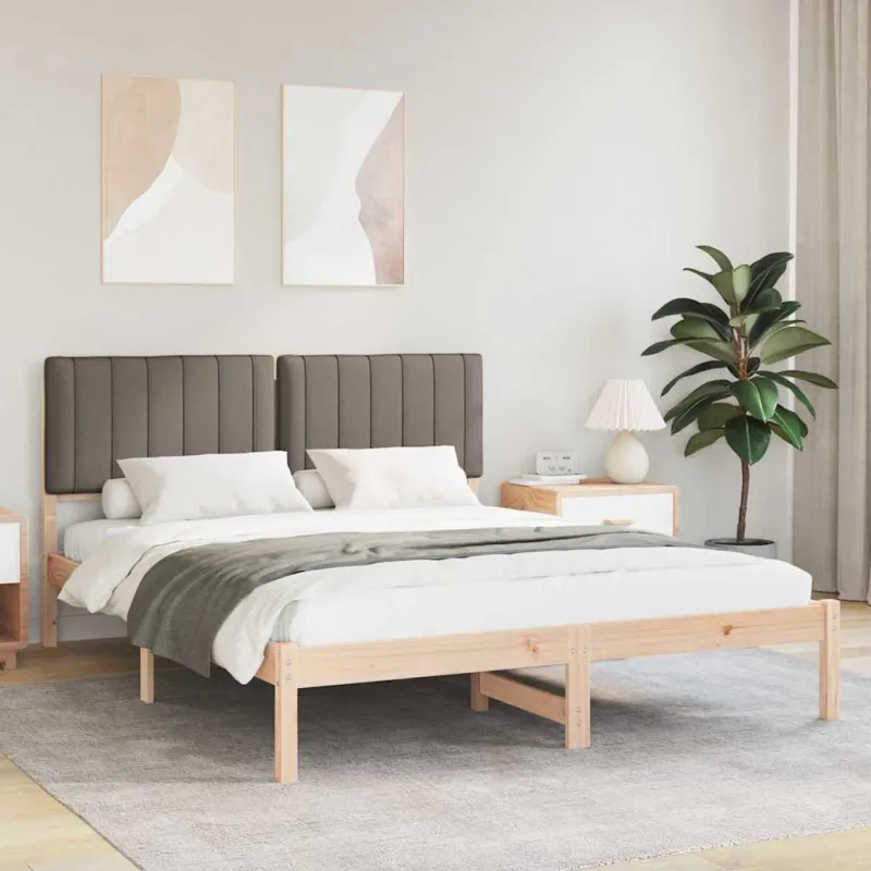 Lovo rėmas su apmuštu galvūgaliu Taupe 160 x 200 cm