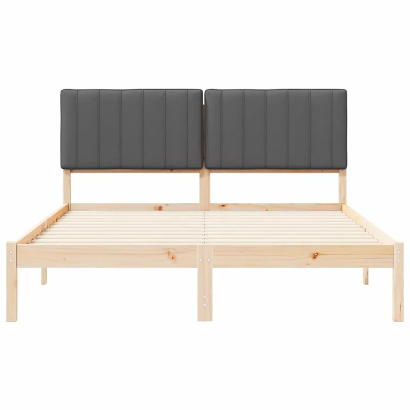Lovo rėmas su apmuštu galvūgaliu Tamsiai pilka 150 x 200 cm