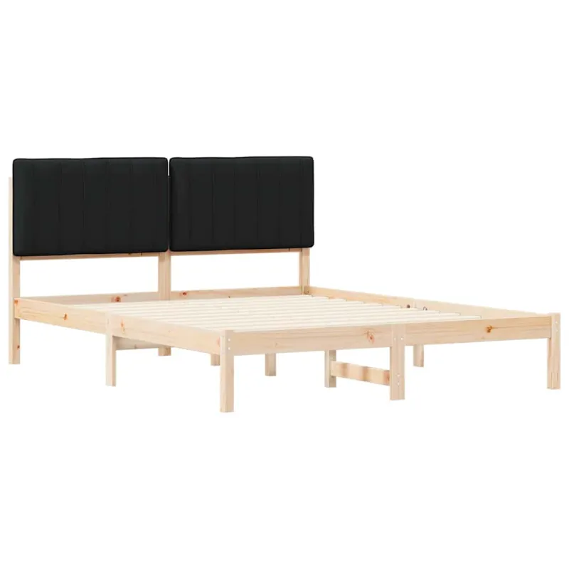 Lovo rėmas su apmuštu galvūgaliu Juodas 150 x 200 cm