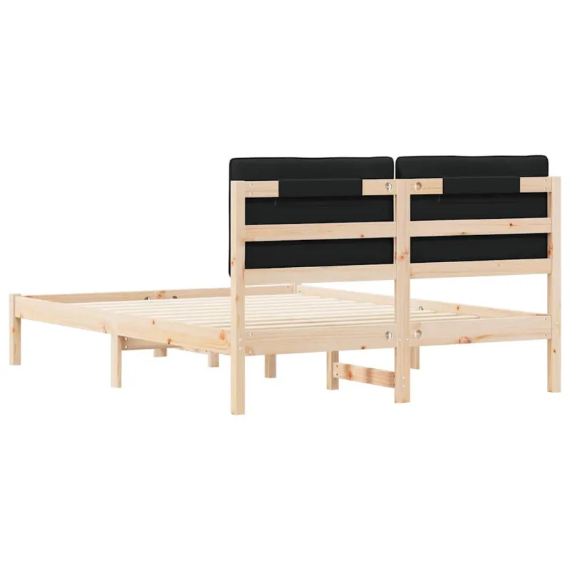 Lovo rėmas su apmuštu galvūgaliu Juodas 140 x 200 cm