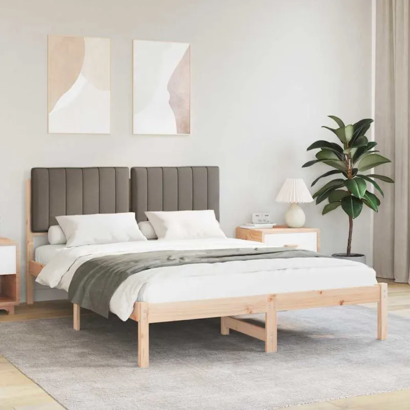 Lovo rėmas su apmuštu galvūgaliu Taupe 140 x 200 cm
