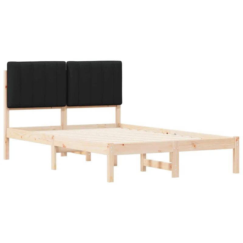 Lovo rėmas su apmuštu galvūgaliu Natūrali ir juoda 120 x 200 cm