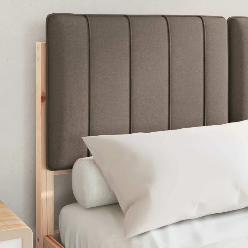 Lovo rėmas su apmuštu galvūgaliu Natūrali ir taupe 120 x 200 cm
