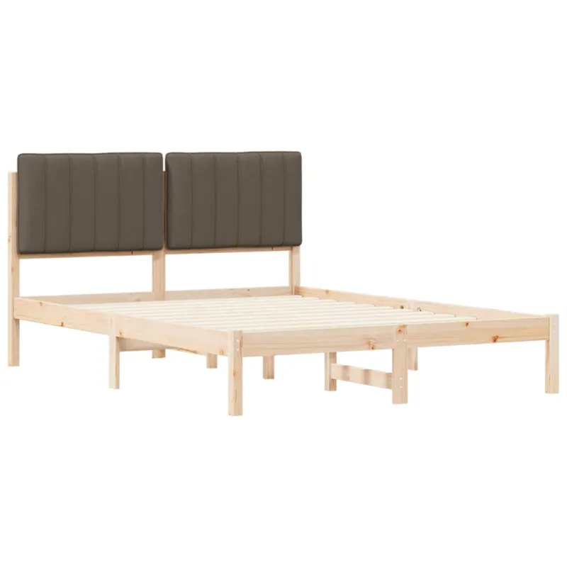 Lovo rėmas su apmuštu galvūgaliu Taupe 140 x 190 cm