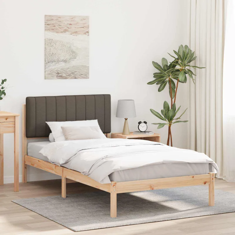 Lovo rėmas su apmuštu galvūgaliu Taupe 100 x 200 cm