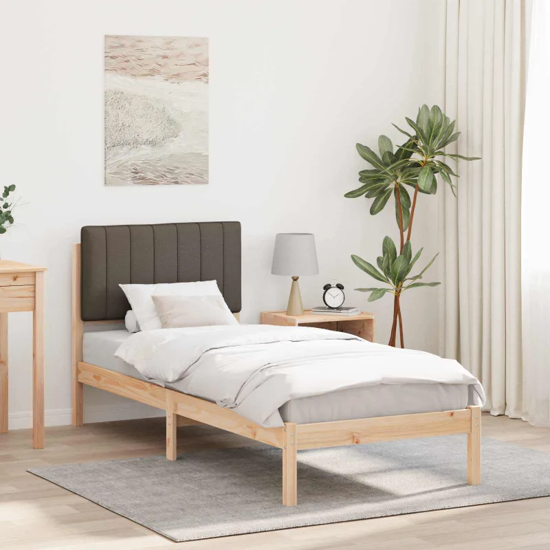 Lovo rėmas su apmuštu galvūgaliu Taupe 80 x 200 cm