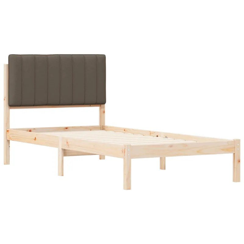 Lovo rėmas su apmuštu galvūgaliu Taupe 90 x 190 cm