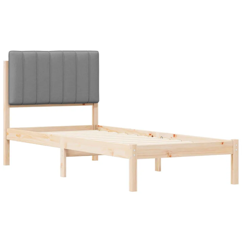Lovo rėmas su apmuštu galvūgaliu Šviesiai pilka 75 x 190 cm