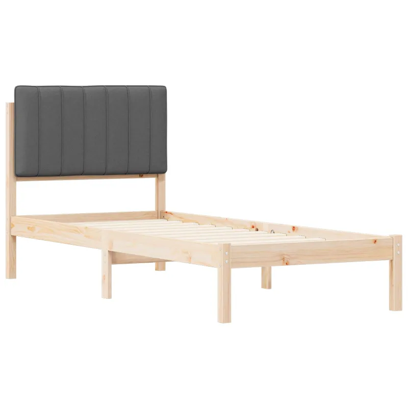 Lovo rėmas su apmuštu galvūgaliu Tamsiai pilka 75 x 190 cm