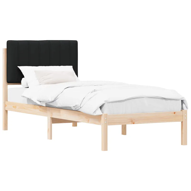 Lovo rėmas su apmuštu galvūgaliu Juodas 75 x 190 cm
