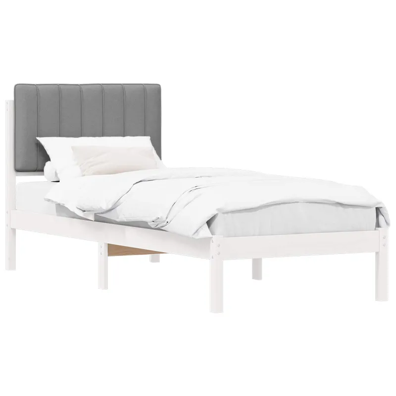 Lovo rėmas su apmuštu galvūgaliu Šviesiai pilka 75 x 190 cm