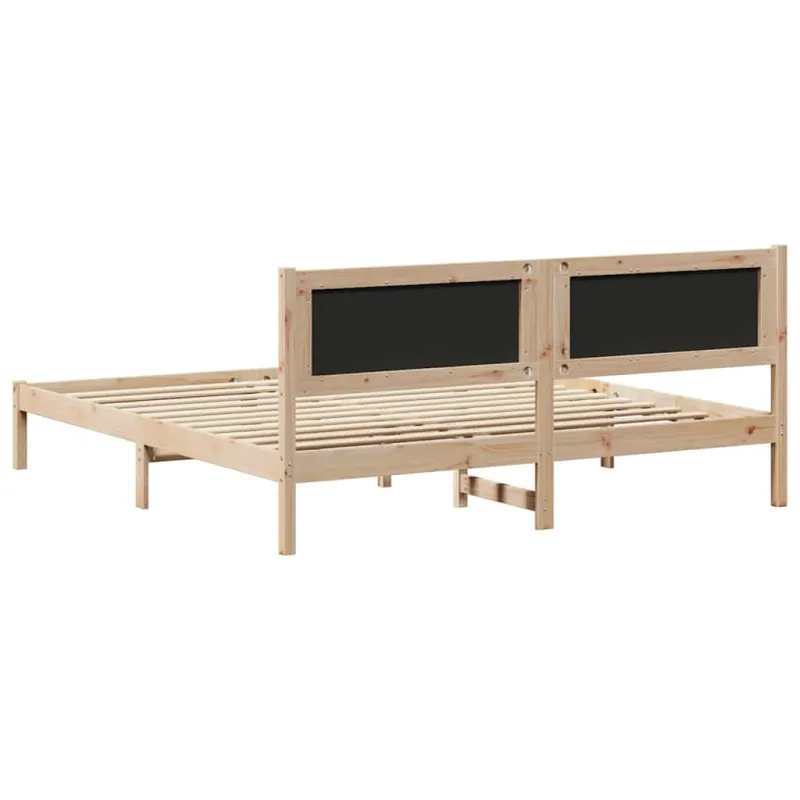 Lovos rėmas Juoda 180 x 200 cm Kietos pušies mediena