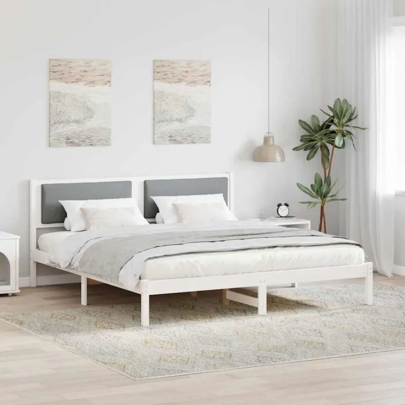 Lovos rėmas Šviesiai pilka 180 x 200 cm Kietos pušies mediena