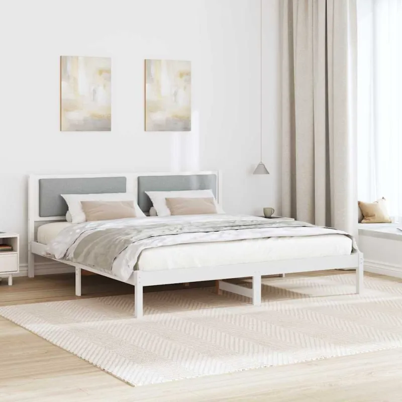 Lovos rėmas Šviesiai pilka 180 x 200 cm Kietos pušies mediena