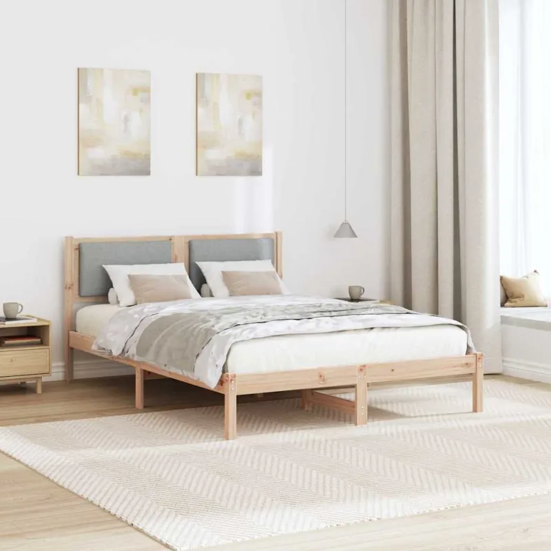 Lovos rėmas Šviesiai pilka 160 x 200 cm Kietos pušies mediena