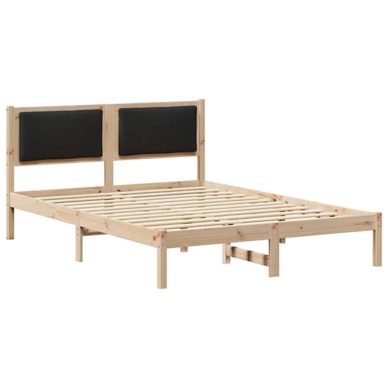 Lovos rėmas Juoda 135 x 190 cm Kietos pušies mediena
