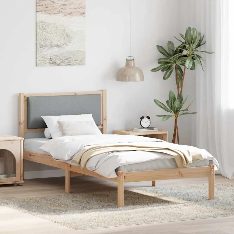 Lovos rėmas Šviesiai pilka 100 x 200 cm Kietos pušies mediena
