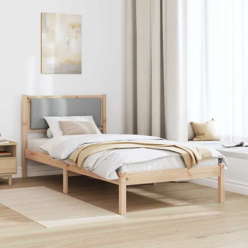 Lovos rėmas Šviesiai pilka 100 x 200 cm Kietos pušies mediena