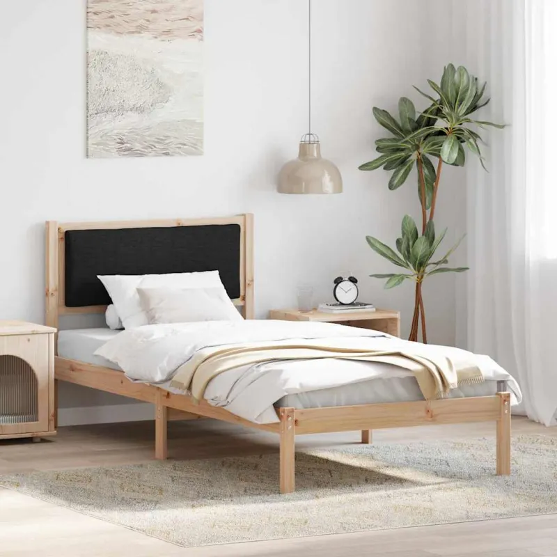 Lovos rėmas Juoda 100 x 200 cm Kietos pušies mediena