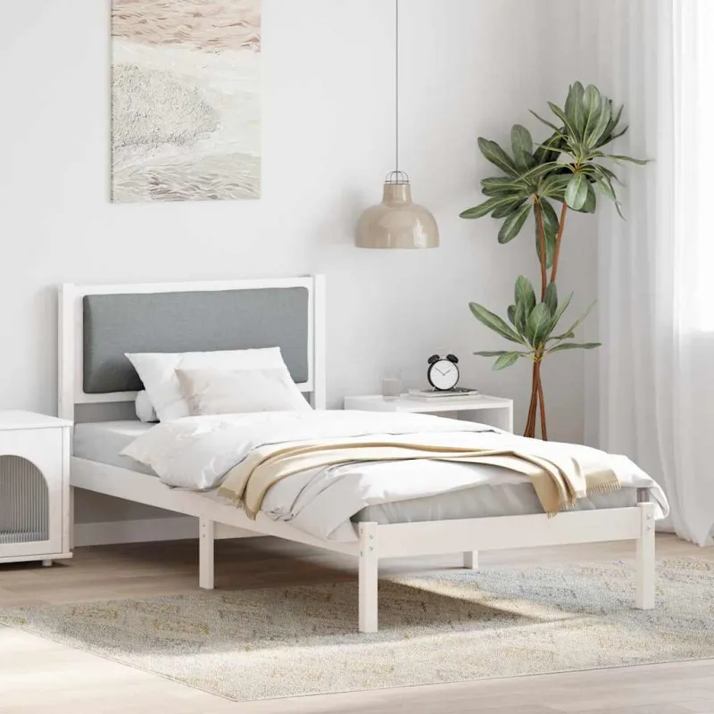 Lovos rėmas Šviesiai pilka 100 x 200 cm Kietos pušies mediena