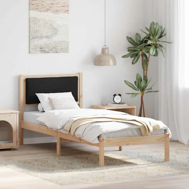 Lovos rėmas Juoda 80 x 200 cm Kietos pušies mediena