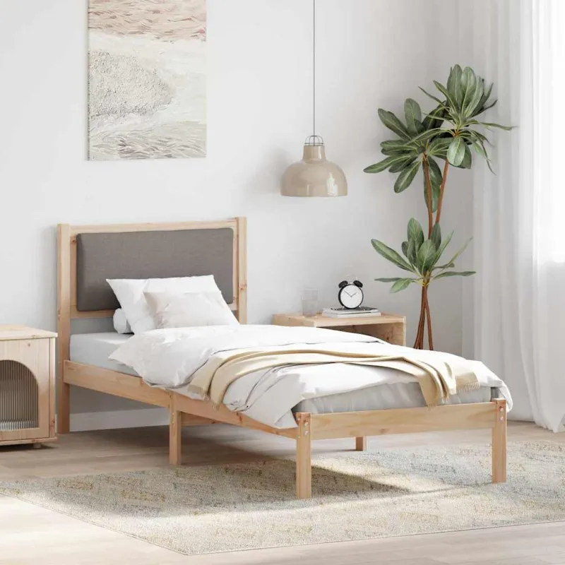 Lovos rėmas Taupe 80 x 200 cm Kietos pušies mediena