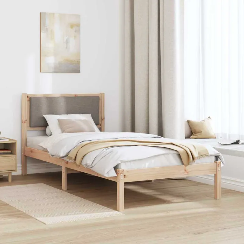 Lovos rėmas Taupe 90 x 190 cm Kietos pušies mediena