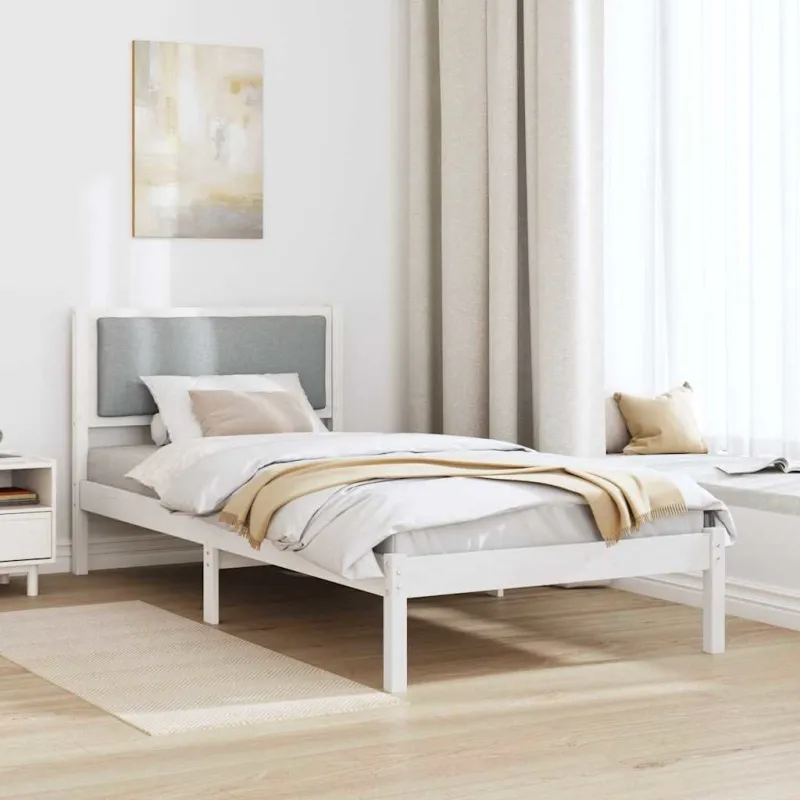 Lovos rėmas Šviesiai pilka 90 x 190 cm Kietos pušies mediena