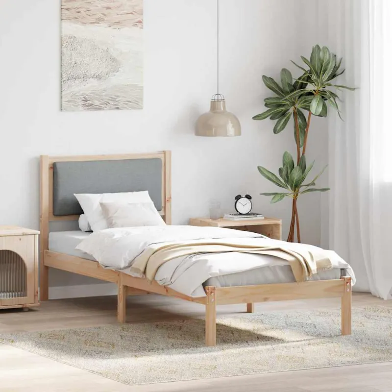 Lovos rėmas Šviesiai pilka 80 x 190 cm Kietos pušies mediena