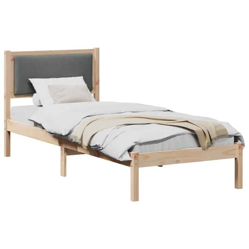 Lovos rėmas Tamsiai pilka 80 x 190 cm Kietos pušies mediena