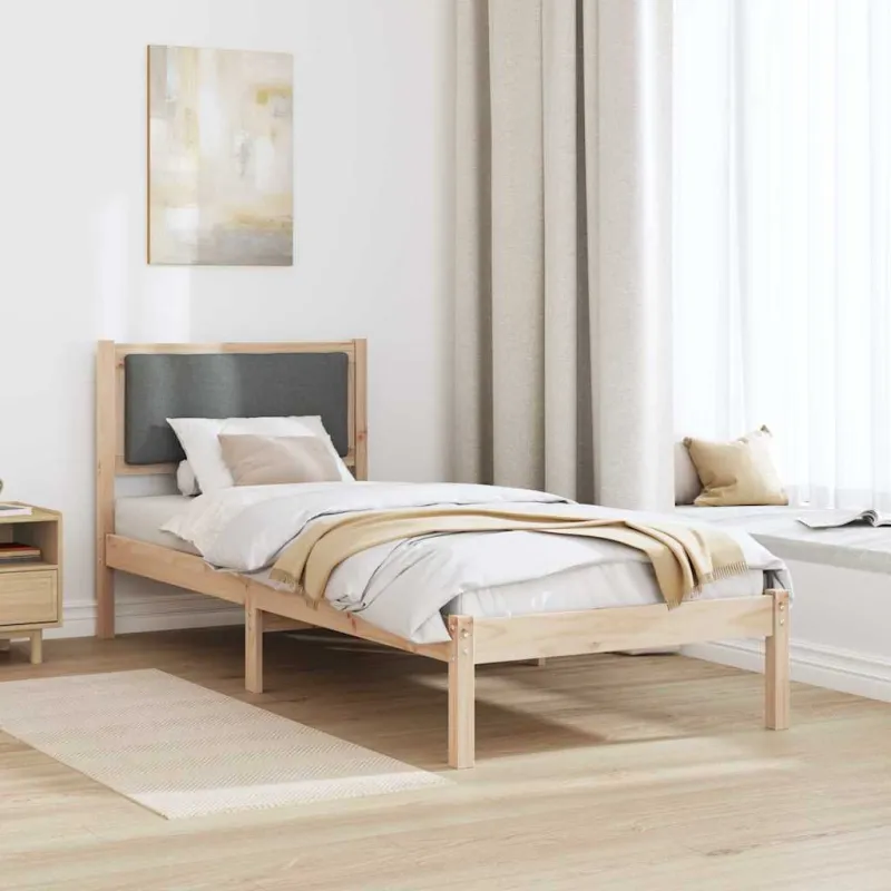 Lovos rėmas Tamsiai pilka 80 x 190 cm Kietos pušies mediena