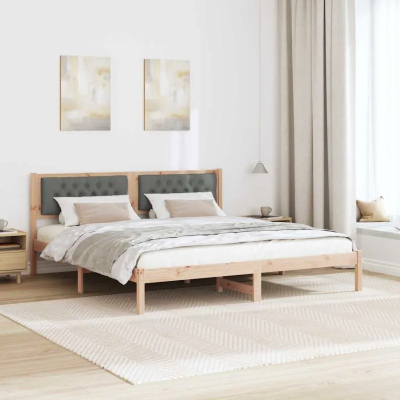 Lovos rėmas Tamsiai pilka 160 x 200 cm Kietos pušies mediena